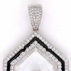 4.83CT DIAMOND & CRYSTAL & BLACK ENAMEL 18KT WHITE GOLD HEXAGON FLOATING PENDANT