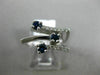 ESTATE WIDE .83CT DIAMOND & AAA SAPPHIRE 18K WHITE GOLD CRISS CROSS ETOILE RING
