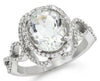 2.81CT DIAMOND & AAA GREEN AMETHYST 14KT WHITE GOLD OVAL & ROUND INFINITY RING