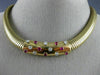 ANTIQUE 1.0CT OLD MINE DIAMOND RUBY 14K YELLOW GOLD SNAKE TUBAGOS NECKLACE #2295