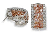 LARGE 3.47CT WHITE & PINK DIAMOND 14KT WHITE & ROSE GOLD 3D MULTI SHAPE EARRINGS
