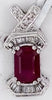 1.44CT DIAMOND & AAA RUBY 18KT WHITE GOLD ROUND & BAGUETTE LOVE FLOATING PENDANT