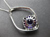 LARGE 7.01CT DIAMOND & AAA AMETHYST 14KT WHITE GOLD 3D CUSHION & ROUND PENDANT