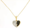 ESTATE .12CT DIAMOND 14KT YELLOW GOLD 3D CLASSIC HEART LOVE FLOATING PENDANT