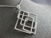 ESTATE LARGE 1.90CT DIAMOND 18KT WHITE GOLD 3D MULTI SQUARE LOVE KNOT PENDANT
