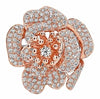 ESTATE LARGE 1.24CT DIAMOND 18KT WHITE & ROSE GOLD MULTI PETAL ROSE FLOWER RING