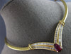 LARGE 5.76CT DIAMOND & AAA RUBY 14KT YELLOW GOLD 3D MULTI SHAPE NECKLACE #28196