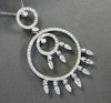 ESTATE LARGE 2.10CT DIAMOND 14K WHITE GOLD FLOATING CIRCLE OF LIFE PENDANT #1585