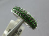 WIDE .90CT DIAMOND & TSAVORITE 14K WHITE GOLD MULTI ROW WEDDING ANNIVERSARY RING