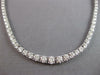 LARGE 6.94CT DIAMOND 14KT WHITE GOLD 3D 4 PRONG GRADUATING LOVE TENNIS NECKLACE