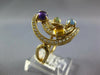 ESTATE 2.64CT DIAMOND & AAA MULTI GEM 14KT YELLOW GOLD 3D CIRCULAR FUN LOVE RING