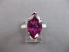 ESTATE EXTRA LARGE 7.41CT DIAMOND & AAA RHODOLITE 18K WHITE GOLD ENGAGEMENT RING