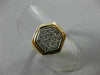 ESTATE LARGE .50CT DIAMOND 14KT WHITE & YELLOW GOLD PAVE HEXAGON RING #22005