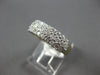 WIDE .95CT DIAMOND 14KT YELLOW GOLD 3D ROUND 3 ROW PAVE WEDDING ANNIVERSARY RING