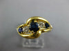ESTATE WIDE 1.59CT DIAMOND & AAA SAPPHIRE 18KT YELLOW GOLD 3D LOVE KNOT FUN RING