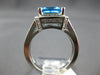 LARGE 3.5CT DIAMOND & AAA BLUE TOPAZ 14KT WHITE GOLD HALO FRIENDSHIP LOVE RING