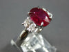 LARGE 2.88CT DIAMOND & AAA RUBY 18KT WHITE GOLD 3D OVAL 3 STONE ENGAGEMENT RING