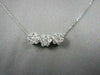ANTIQUE 1.14CT ROUND CUT DIAMOND 14KT WHITE GOLD CLASSIC TRIPLE FLOWER PENDANT