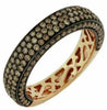 ESTATE 1.35CT CHOCOLATE FANCY DIAMOND 14KT ROSE GOLD MULTI ROW ANNIVERSARY RING