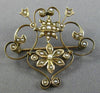 ANTIQUE VICTORIAN 14K YELLOW GOLD AAA PEARL HANDCRAFTED FILIGREE STAR PIN BROOCH
