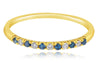 .15CT WHITE & BLUE DIAMOND 14K YELLOW GOLD 4 PRONG WEDDING ANNIVERSARY RING