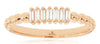 .10CT DIAMOND 14K ROSE GOLD BAGUETTE 7 STONE SHARED PRONG BEADED FUN LOVE RING
