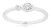 .17CT DIAMOND 14KT WHITE GOLD 3D OVAL & ROUND BEZEL ETOILE SOLITAIRE LOVE RING