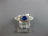 ESTATE .93CT DIAMOND & AAA SAPPHIRE 18KT WHITE GOLD OVAL & ROUND ENGAGEMENT RING