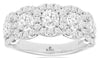 ESTATE LARGE 2.0CT DIAMOND 14KT WHITE GOLD 3D MULTI FLOWER ANNIVERSARY RING