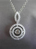 ESTATE .50CT DIAMOND 14KT WHITE GOLD SOLITARE HALO FILIGREE FLOATING PENDANT