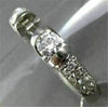 ESTATE .46CT DIAMOND 14KT WHITE GOLD 3 STONE SEMI MOUNT ENGAGEMENT RING #1550
