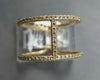 ESTATE WIDE .17CT DIAMOND 14KT YELLOW GOLD 3D CLASSIC BAR FUN RING