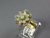 ESTATE 1.0CT DIAMOND & AAA OPAL 18KT YELLOW GOLD 3D CLASSIC FLOWER LOVE RING