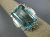EXTRA LARGE 10.99CT DIAMOND & AAA AQUAMARINE 14KT WHITE GOLD ENGAGEMENT RING