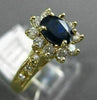 ESTATE 1.02CT DIAMOND & SAPPHIRE 14K YELLOW GOLD FLOWER ENGAGEMENT RING #11000