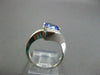 ESTATE WIDE 1.68CT DIAMOND & AAA TANZANITE 14K WHITE GOLD 3D TRILLION RING #2454