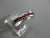 ESTATE WIDE 1.45CT DIAMOND & AAA RUBY 14KT WHITE GOLD CRISSCROSS FUN RING #18474