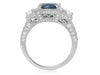 LARGE GIA CERTIFIED 5.21CT DIAMOND & AAA SAPPHIRE 18K WHITE GOLD ENGAGEMENT RING