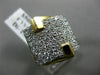 ESTATE LARGE 1.65CT DIAMOND 18KT WHITE & YELLOW GOLD 3D PAVE SQUARE FUN RING 995