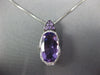 6.64CT DIAMOND & AAA AMETHYST 14KT WHITE GOLD OVAL & ROUND FUN FLOATING PENDANT