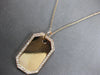 ESTATE LARGE .69CT DIAMOND 14KT ROSE GOLD 3D OCTAGON DOG TAG FLOATING PENDANT
