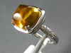 ESTATE LARGE 6.53CT DIAMOND & AAA CITRINE 14K WHITE GOLD SQUARE PYRAMID FUN RING