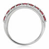 ESTATE WIDE 1.68CT DIAMOND & AAA RUBY 14KT WHITE GOLD THREE ROW ANNIVERSARY RING