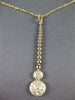 ESTATE .25CT DIAMOND 14KT YELLOW GOLD 3D DOUBLE CIRCULAR PAVE BEADED BAR PENDANT