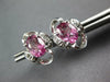 2CT DIAMOND & AAA PINK SAPPHIRE 14K WHITE GOLD OVAL & ROUND FLOWER STUD EARRINGS
