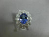 LARGE 3.18CT DIAMOND & AAA OVAL TANZANITE 14K WHITE GOLD FLOWER ANNIVERSARY RING