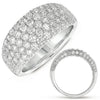 LARGE 2.07CT DIAMOND 14KT WHITE GOLD 3D MULTI ROW SEMI ETERNITY ANNIVERSARY RING