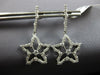 ESTATE LARGE 1.0CT DIAMOND 14KT WHITE GOLD 3D STAR SNOWFLAKE HANGING EARRINGS