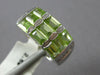 WIDE 2.96CT DIAMOND & AAA GREEN AMETHYST 14KT WHITE GOLD ROUND & BAGUETTE RING