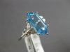 ESTATE 3.15CT DIAMOND & AAA BLUE TOPAZ 14KT WHITE GOLD HEXAGON & ROUND LOVE RING